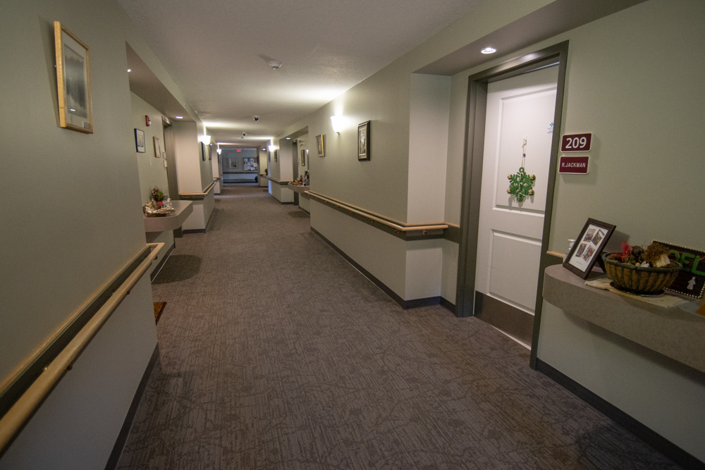 Whispering Pines hallway in Grande Cache